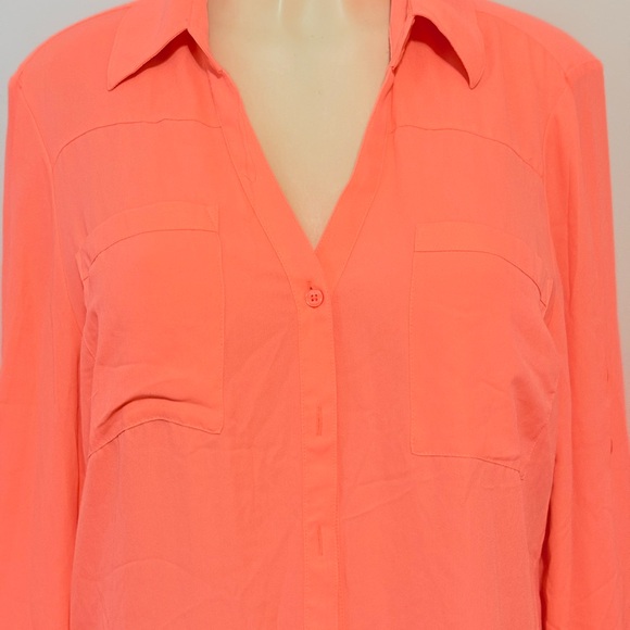 Women's Coral Button-Up Blouse - Picture 2 of 10